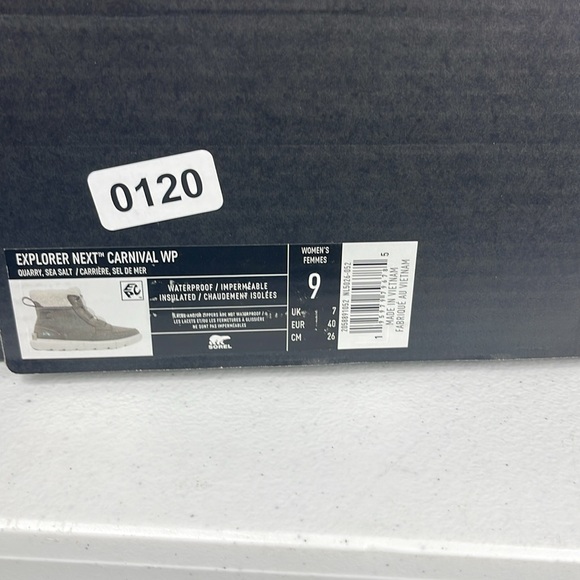 Sorel Waterproof Explorer Next Carnival Sz 9 Color Quarry,Sea Salt (NWT) - Picture 11 of 13